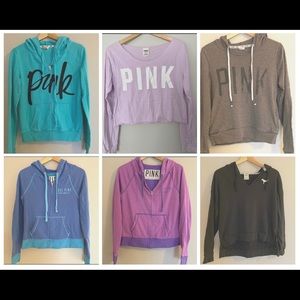 Lot of 6 Victoria’s Secret PINK Hoodies XS/S